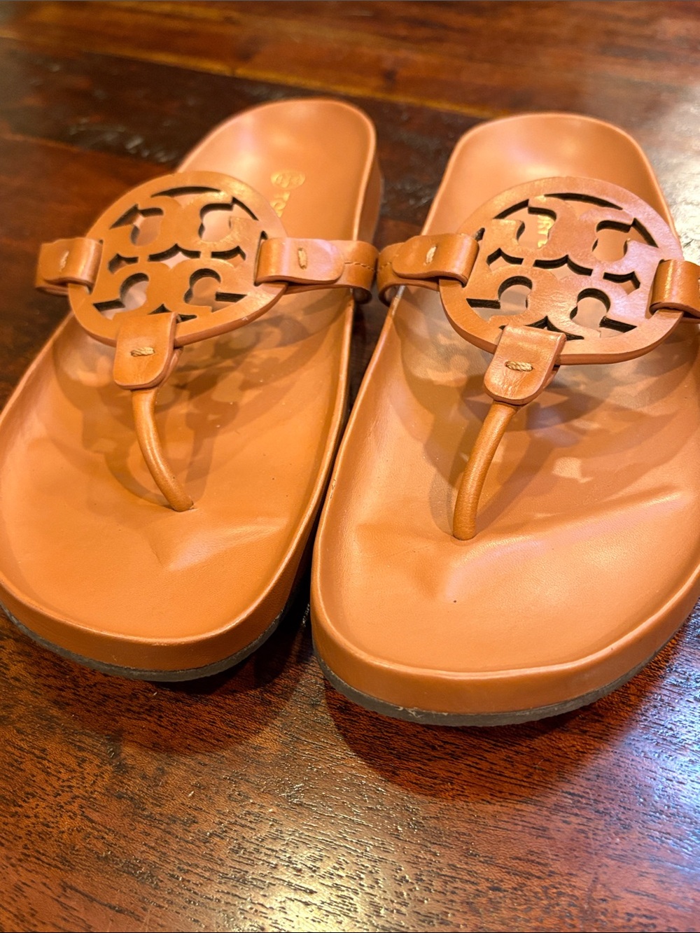 Tory Burch Brown Leather Miller Cloud Sandals size 11 - Picture 4 of 8